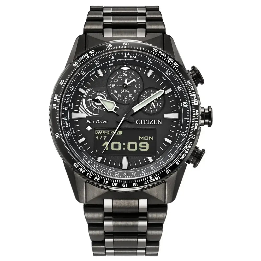 Citizen Promaster JV2005-58E "Skyhawk" Analog-Digital Chronograph Black Dial 43mm Stainless Steel Men's Watch