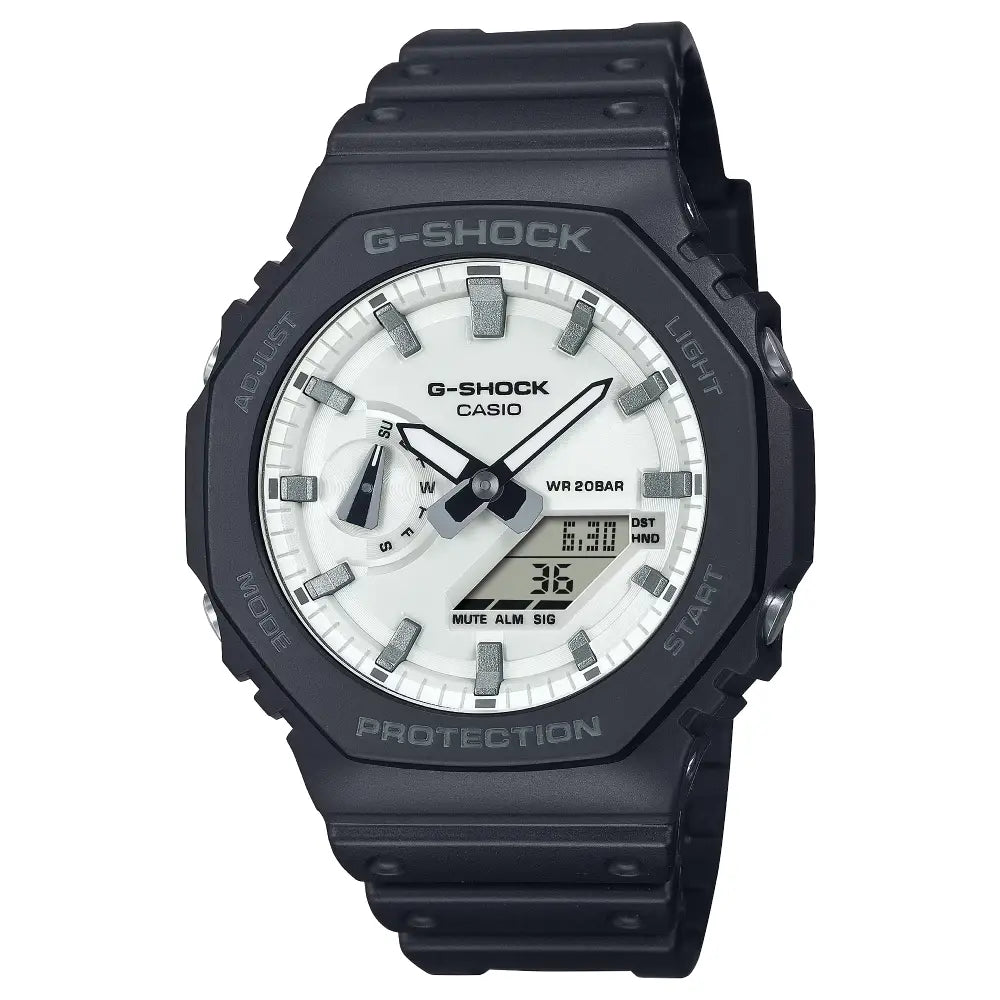 Casio G Shock GA-2100WD-1A Analog-Digital White Dial Resin Strap Men's Watch