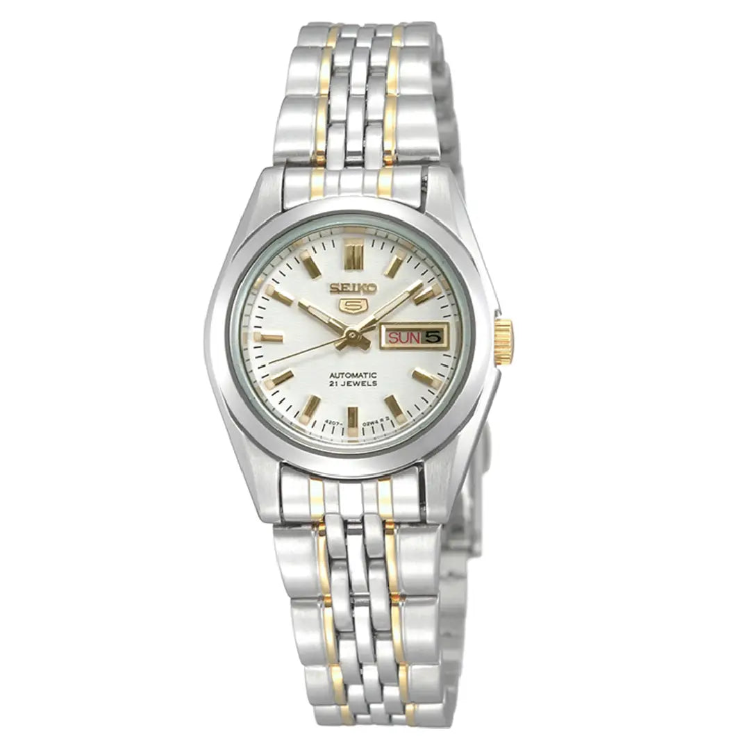 Seiko 5 Series SYMA35K1 White Dial  Automatic Stainless Steel Women's Watch