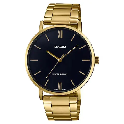 Casio Enticer Analog MTP-VT01G-1BUDF Black Dial Stainless Steel Men's Watch