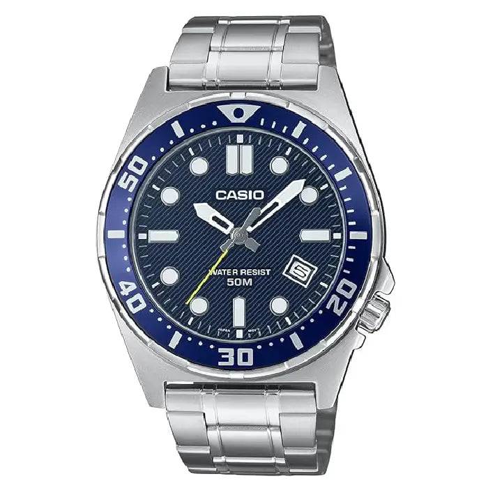 Casio Collection Analog MTD-135D-2AVDF Blue Dial Stainless Steel Men's Watch