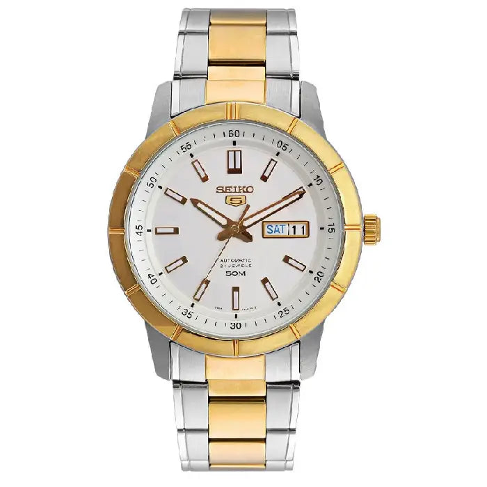 Seiko 5 Automatic SNKN58K1 White Dial Two-Tone 43mm Stainless Steel Men's Watch