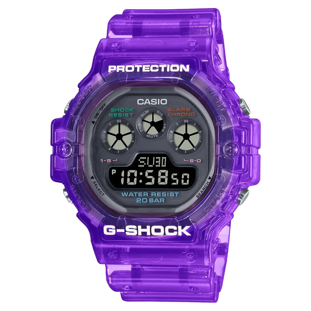 Casio G Shock Digital "Joytopia" DW-5900JT-6 Translucent Purple Resin Strap Men's Watch