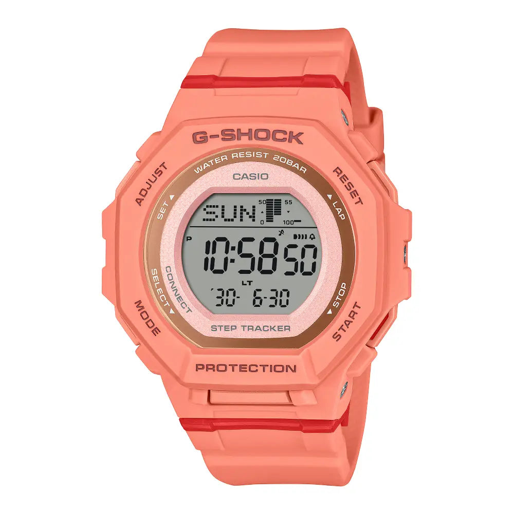 Casio GMD-B300SC-4D Coral Rush women’s G-Shock watch front view