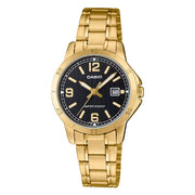 Casio Enticer Ladies Analog LTP-V004G-1BUDF Black Dial Stainless Steel Women's Watch