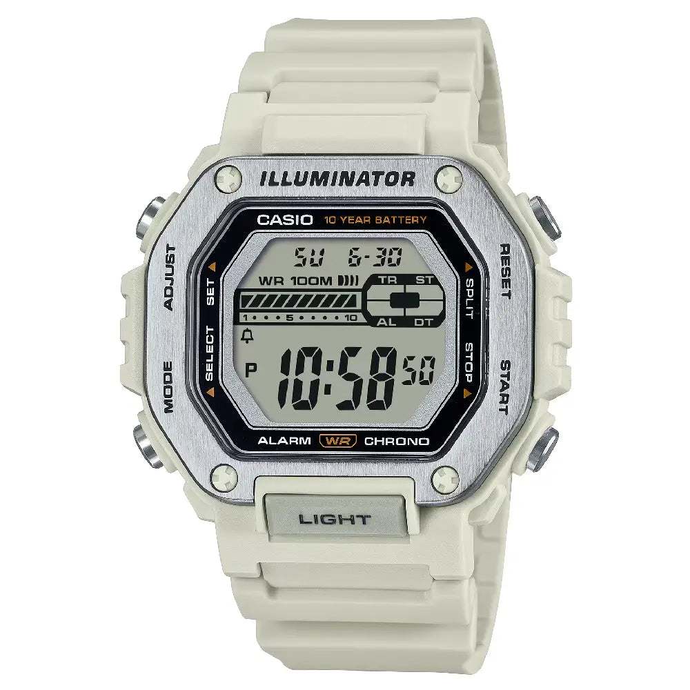 Casio Digital MWD-110H-8AVDF Grey Display Dial Resin Strap Men's Watch
