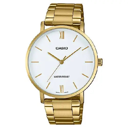 Casio Enticer Analog MTP-VT01G-7BUDF White Dial Stainless Steel Men's Watch