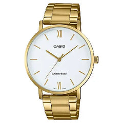 Casio Enticer Analog MTP-VT01G-7BUDF White Dial Stainless Steel Men's Watch