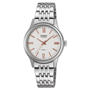 Casio BESIDE BLS-100D-7A women’s watch white dial 28.2mm stainless steel sapphire glass