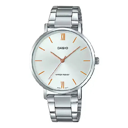 Casio Enticer Ladies Analog LTP-VT01D-7BUDF Silver Dial Stainless Steel Women's Watch