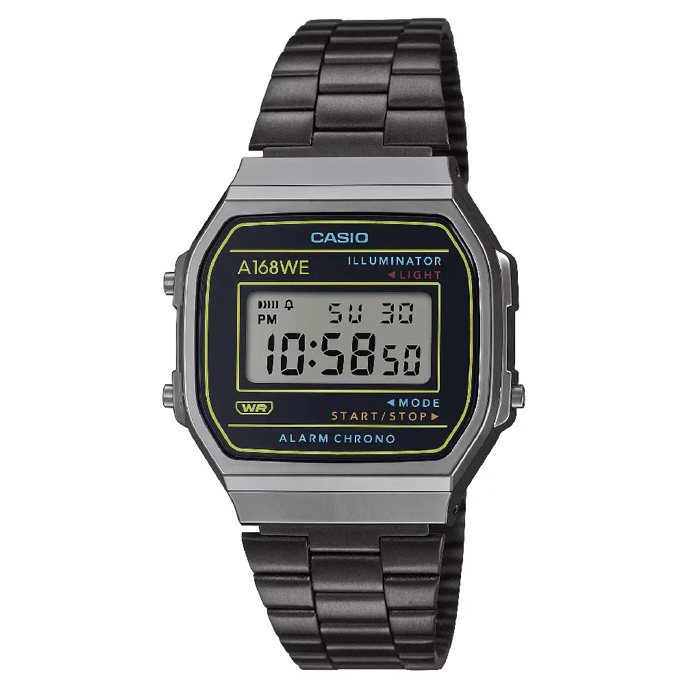 Casio Vintage Digital A168WEHB-1ADF Iridescent Dial Stainless Steel Unisex Watch