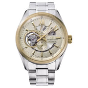 Orient Star RE-AV0124G00B Contemporary Automatic Open Heart Power Reserve Gold Dial Stainless Steel Men's Watch