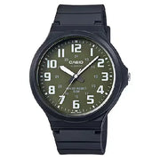 Casio Standard Analog MW-240-3BVDF Green Dial Resin Strap Men's Watch