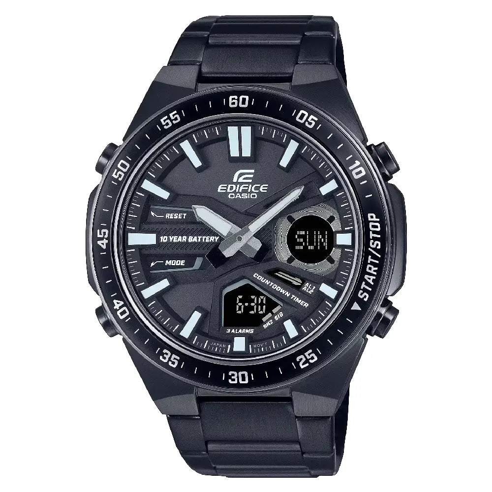 Casio Edifice EFV-C110DC-1A Analog-Digital Chronograph Black Dial Stainless Steel Men's Watch