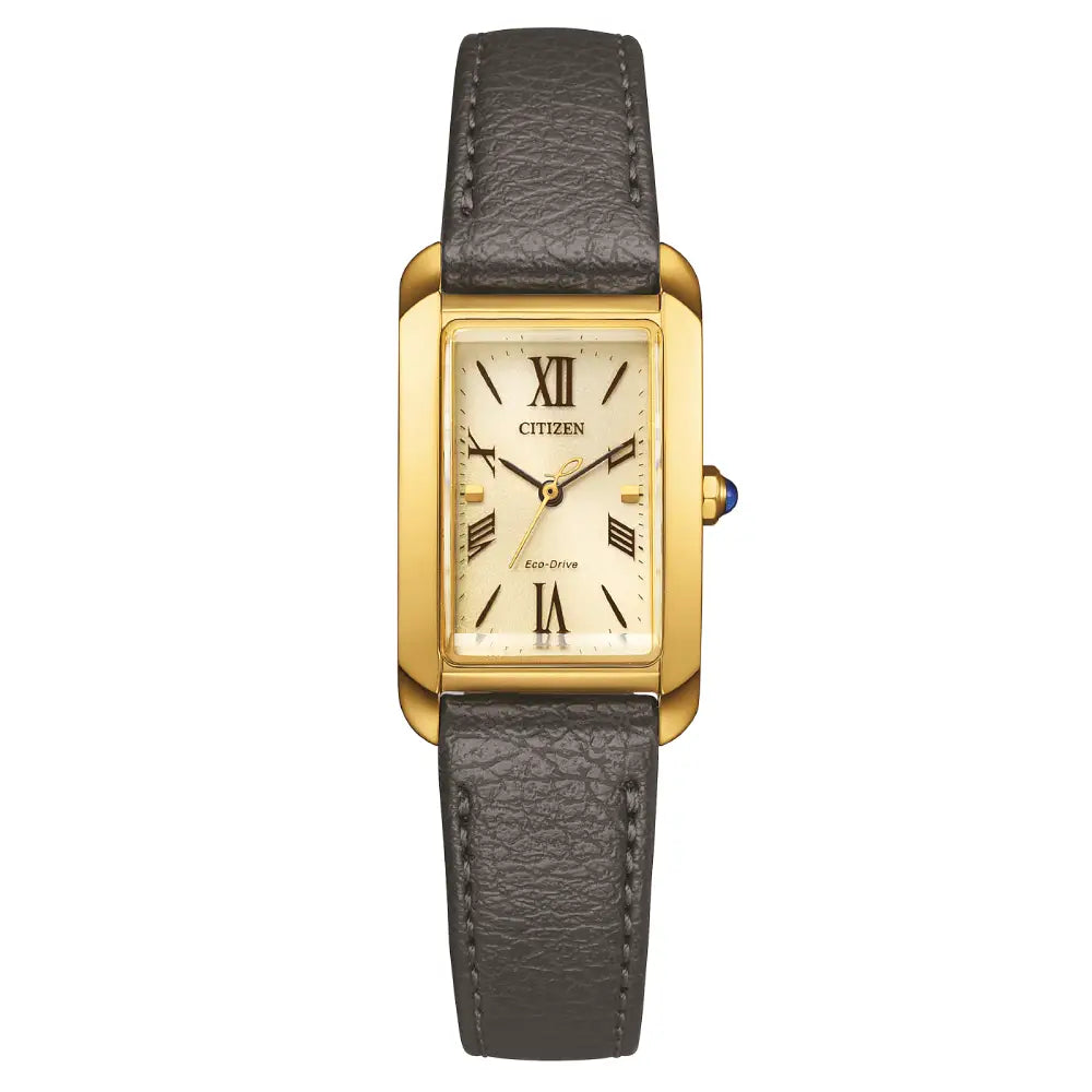 Citizen Eco-Drive EW5622-09P Analog "Citizen L Bianca" Gold Dial 32.4mm Leather Strap Women's Watch