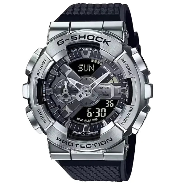 Casio G-Shock Metal Collection GM-110-1ADR Black Dial Stainless Steel Men's Watch