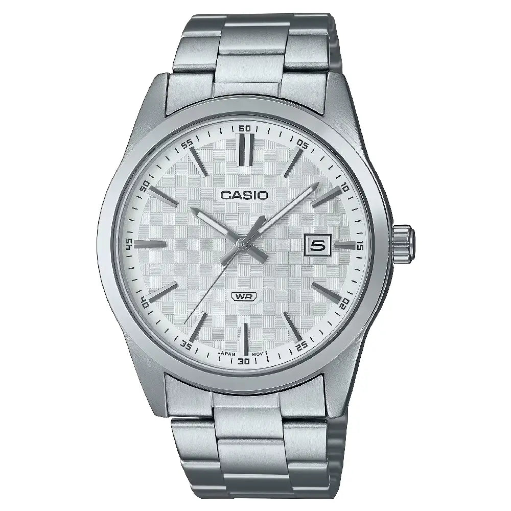 Casio Enticer MTP-VD03D-7AUDF Date Analog Silver Dial Stainless Steel Men's Watch
