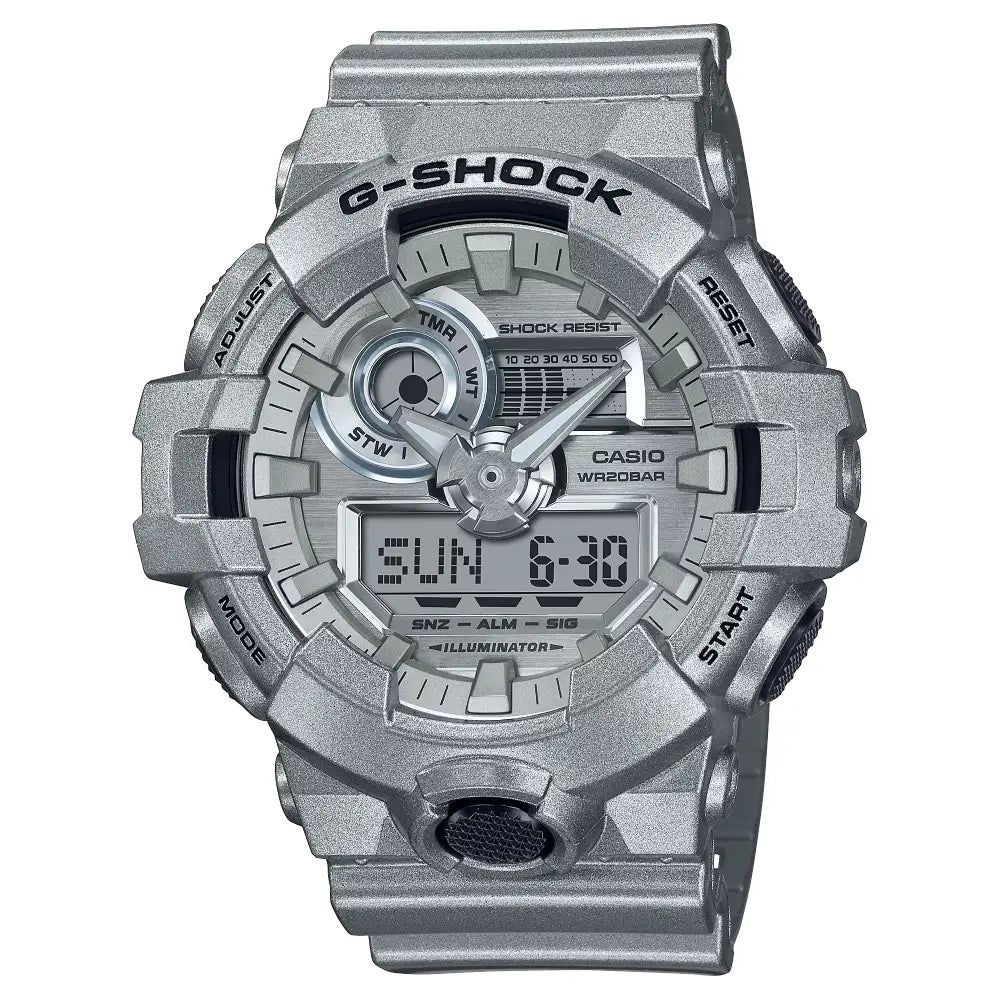 Casio G Shock GA-700FF-8A Analog-Digital Silver Dial Resin Strap Men's Watch