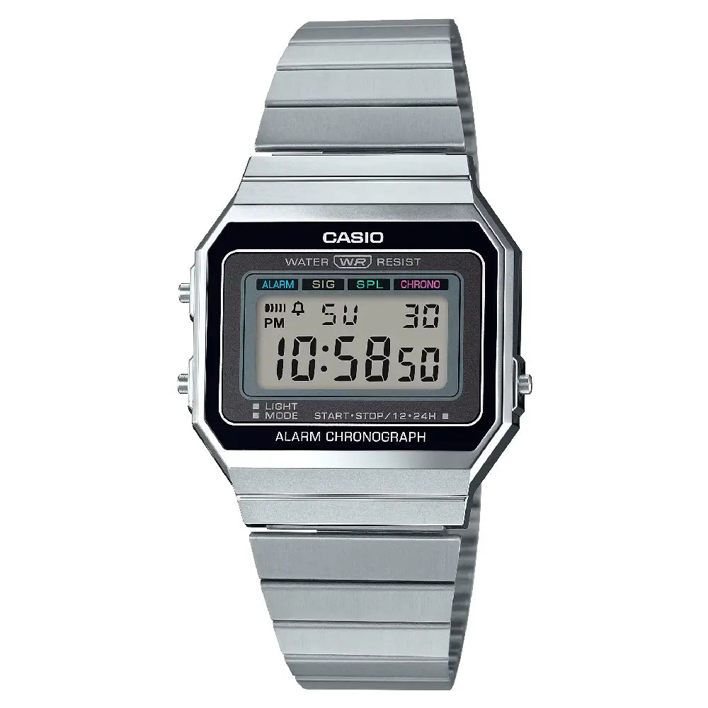 Casio Vintage Digital A700WE-1ADF Black Dial Stainless Steel Unisex Watch
