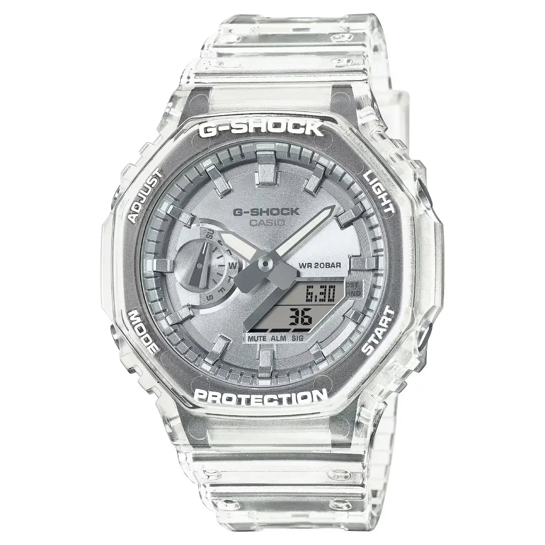 Casio G-Shock GA-2100BM-7A8DR Silver Dial Translucent Resin Strap Men's Watch