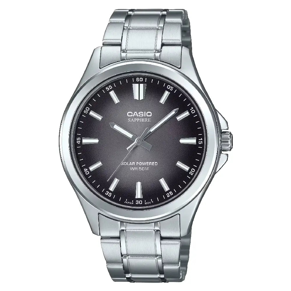 Casio Standard MTS-RS100D-1AVDF Tough Solar Analog Black Dial Stainless Steel Men's Watch