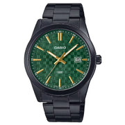 Casio Enticer MTP-VD03B-3AUDF Date Analog Green Dial Stainless Steel Men's Watch
