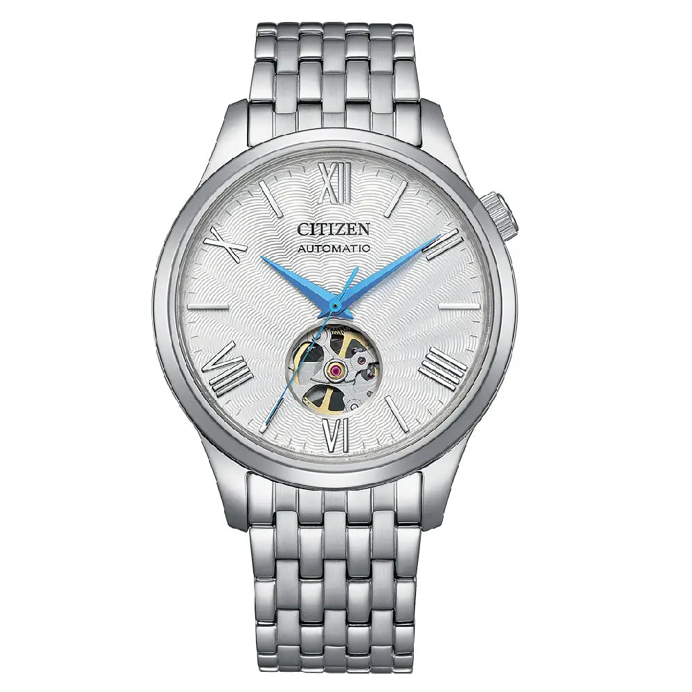 Citizen NH9130-84A Automatic Open Heart Silver Dial 40mm Stainless Steel Men's Watch