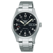 Seiko 5 Sports SRPJ81 Automatic Field Watch "Mid-Field" Black Dial 36.4mm Stainless Steel Men's Watch