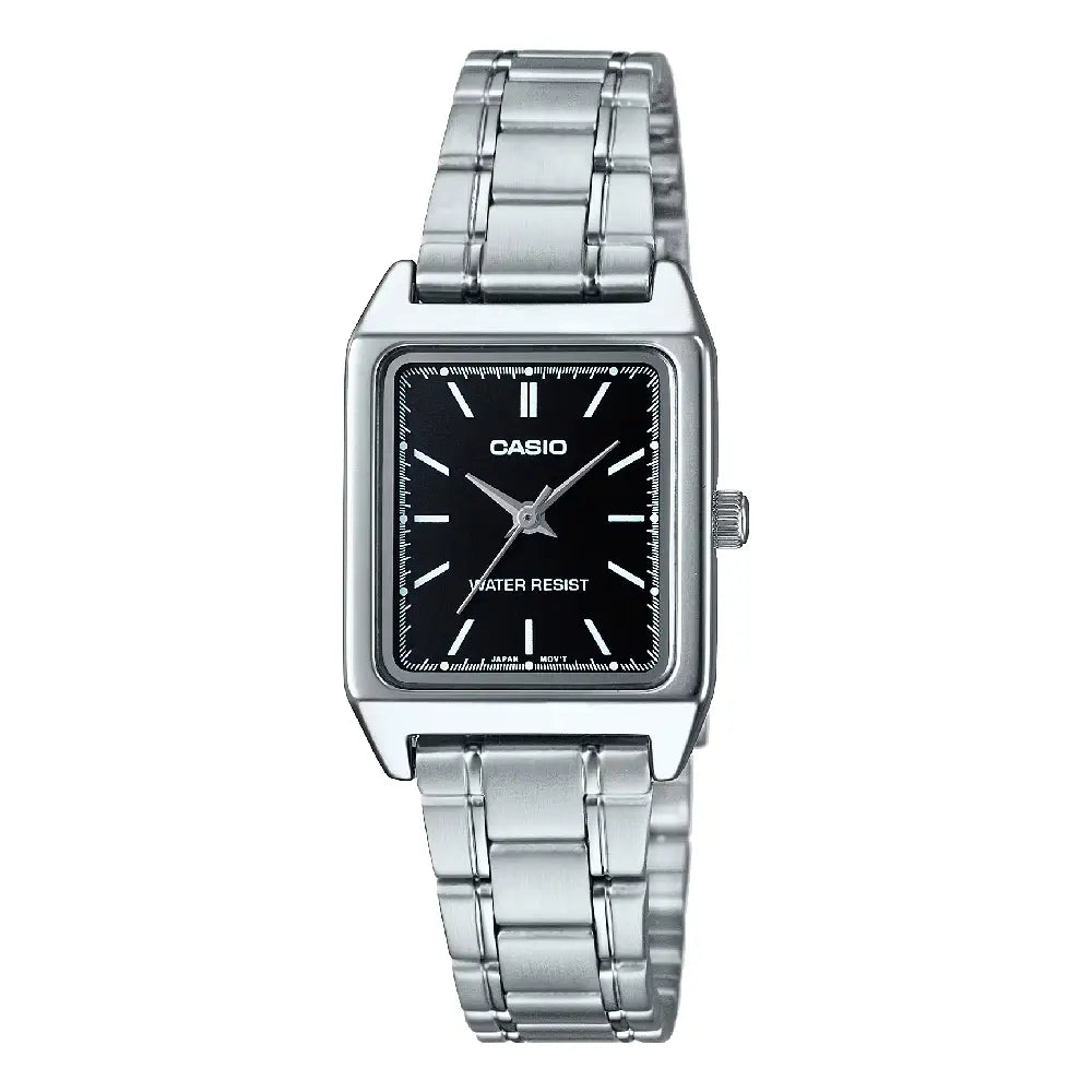 Casio Enticer Ladies Analog LTP-V007D-1EUDF Black Dial Stainless Steel Women's Watch