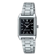 Casio Enticer Ladies Analog LTP-V007D-1EUDF Black Dial Stainless Steel Women's Watch