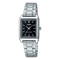 Casio Enticer Ladies Analog LTP-V007D-1EUDF Black Dial Stainless Steel Women's Watch