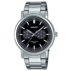 Casio Enticer MTP-E335D-1EVDF Multi-Function Analog Black Dial Stainless Steel Men's Watch