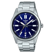 Casio Enticer MTP-VD02D-2EUDF Date Analog Blue Dial Stainless Steel Men's Watch