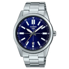 Casio Enticer MTP-VD02D-2EUDF Date Analog Blue Dial Stainless Steel Men's Watch