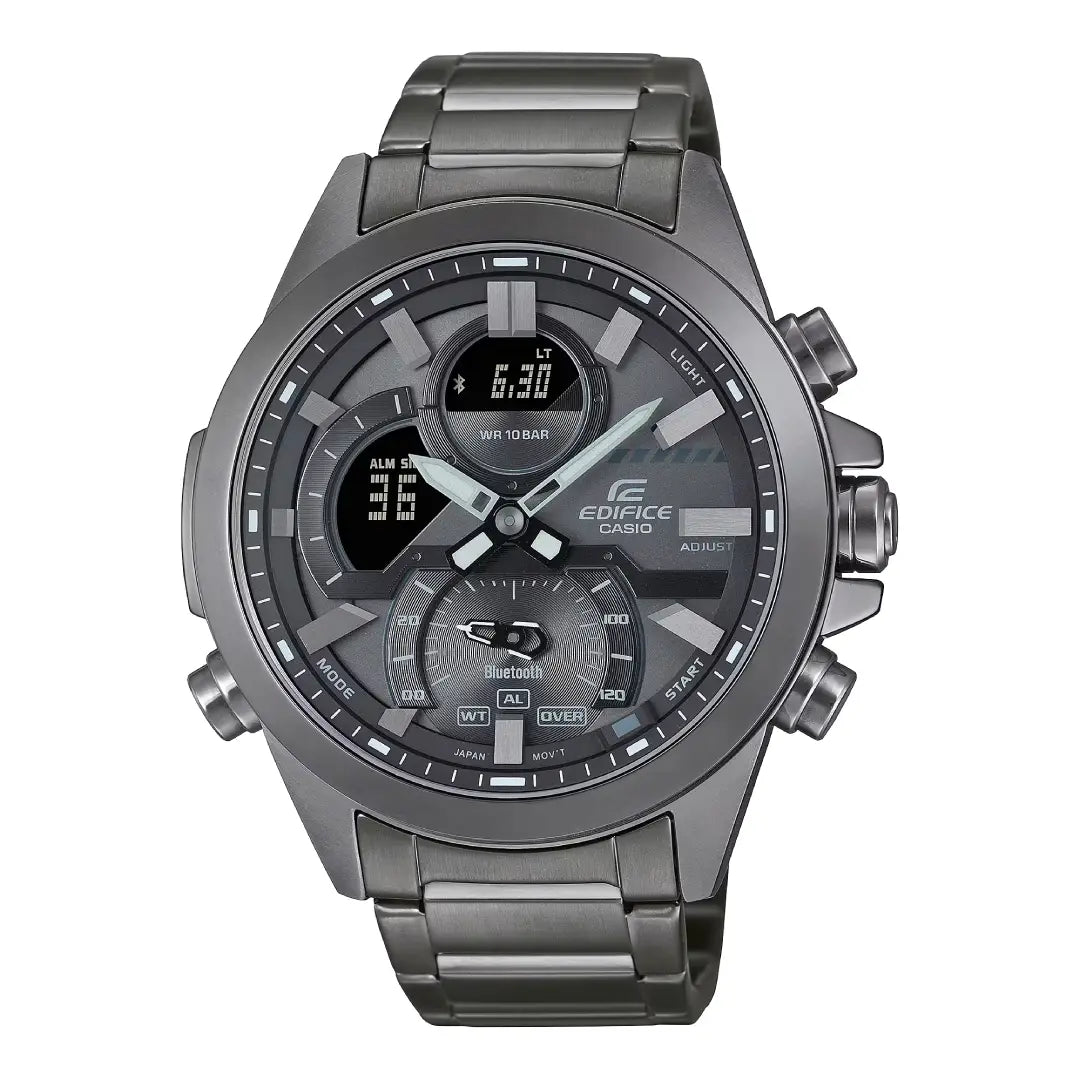 Casio Edifice Analog-Digital ECB-30DC-1BDF Bluetooth Gray Dial Stainless Steel Men's Watch