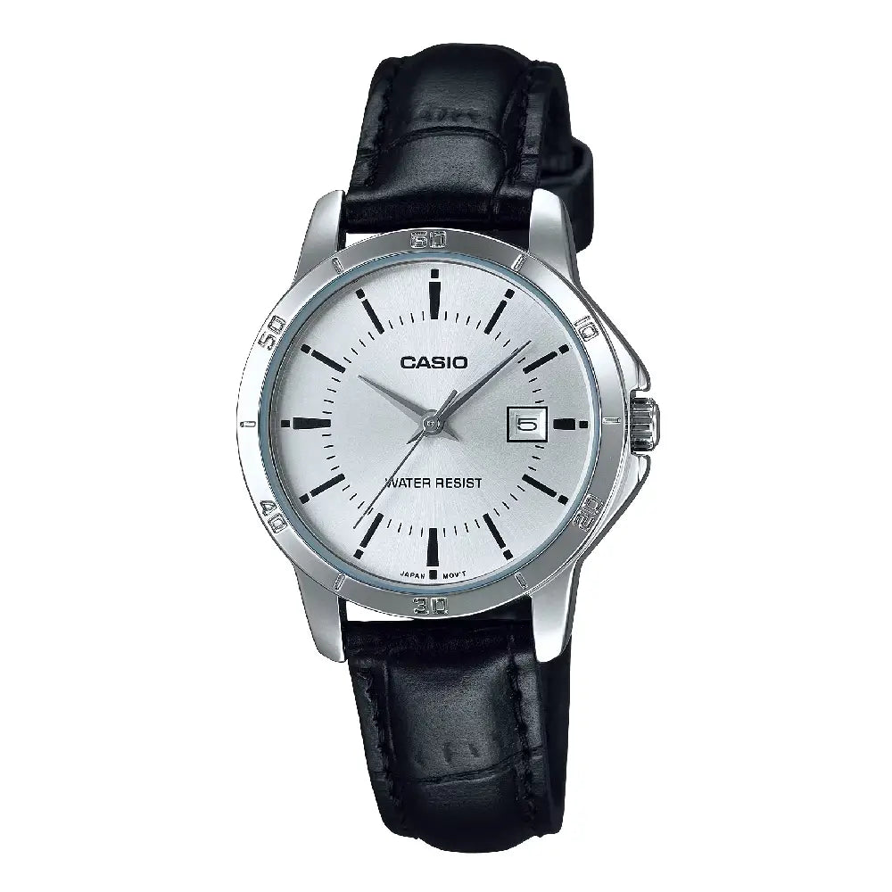 Casio Standard Analog LTP-V004L-7AUDF Silver Dial Leather Strap Women's Watch