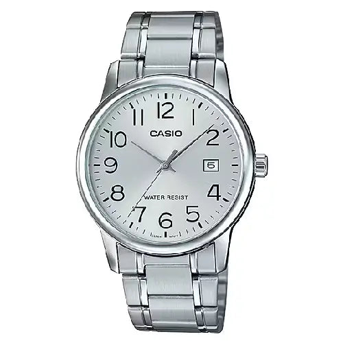 Casio Classic MTP-V002D-7BUDF Date Analog Silver Dial Stainless Steel Men's Watch