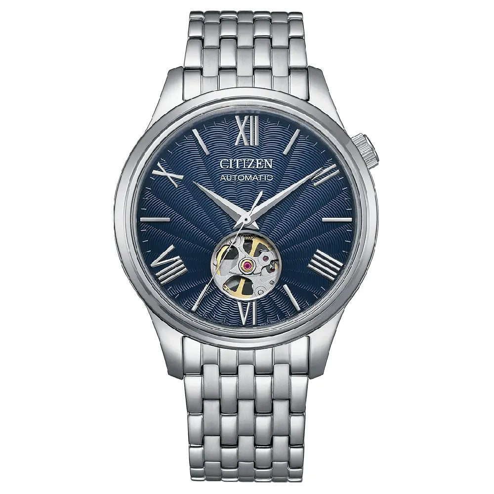 Citizen NH9130-84L Mechanical Automatic Open Heart Blue Dial 40mm Stainless Steel Men's Watch