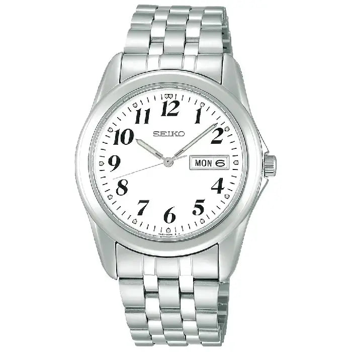 Seiko SCXC009 white dial stainless steel men's watch