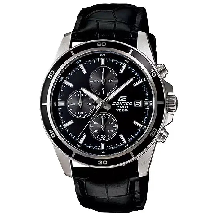 Casio Edifice EFR-526L-1A Black Dial 44mm Leather Men's Watch