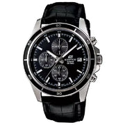 Casio Edifice EFR-526L-1A black dial 44mm leather men's watch front view