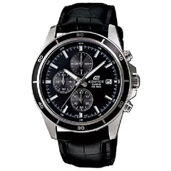 Casio Edifice EFR-526L-1A Black Dial 44mm Leather Men's Watch