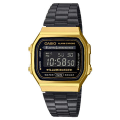 Casio Vintage Digital A168WEGB-1BDF Black Dial Stainless Steel Unisex Watch