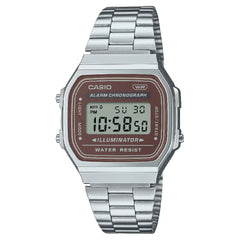 Casio Vintage Digital A168WA-5AYDF Brown Dial Stainless Steel Unisex Watch