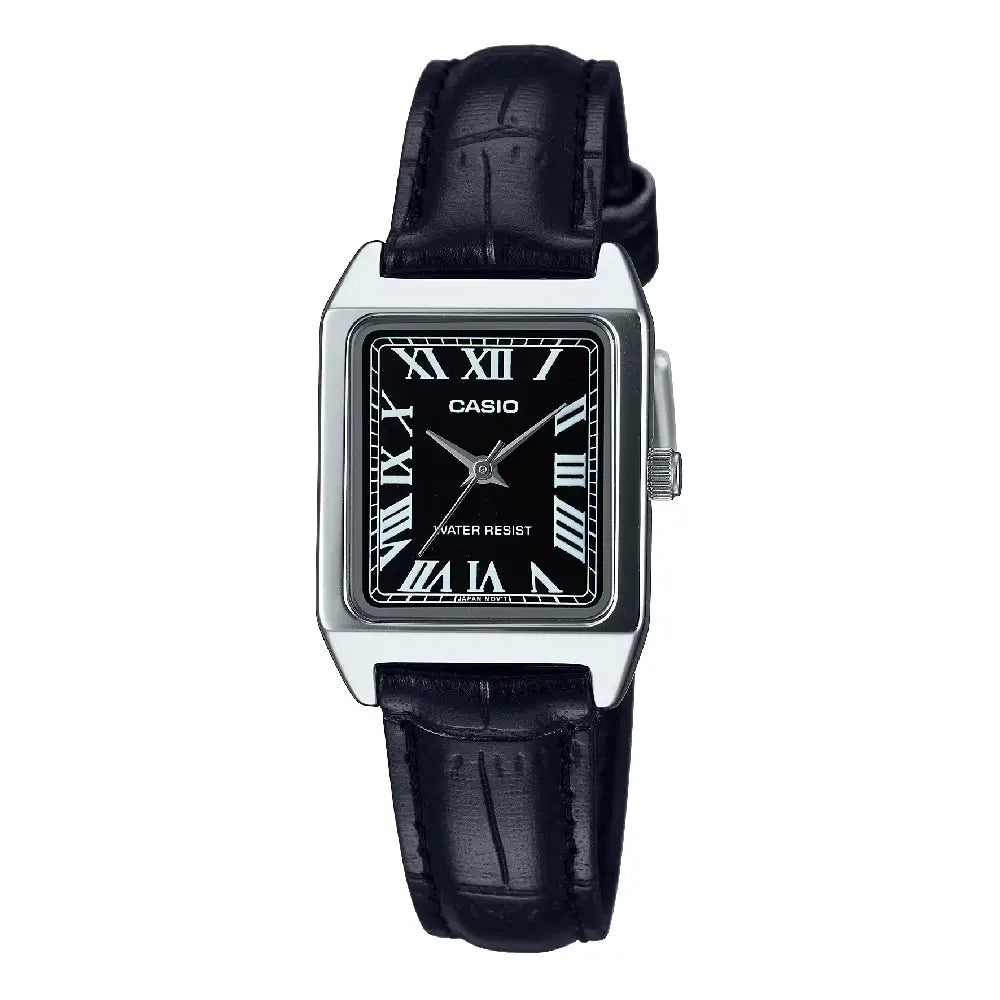 Casio Enticer Ladies Analog LTP-V007L-1BUDF Black Dial Leather Strap Women's Watch