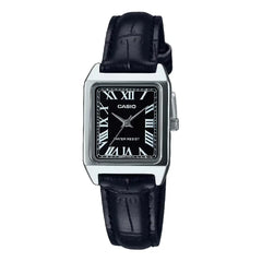 Casio Enticer Ladies Analog LTP-V007L-1BUDF Black Dial Leather Strap Women's Watch