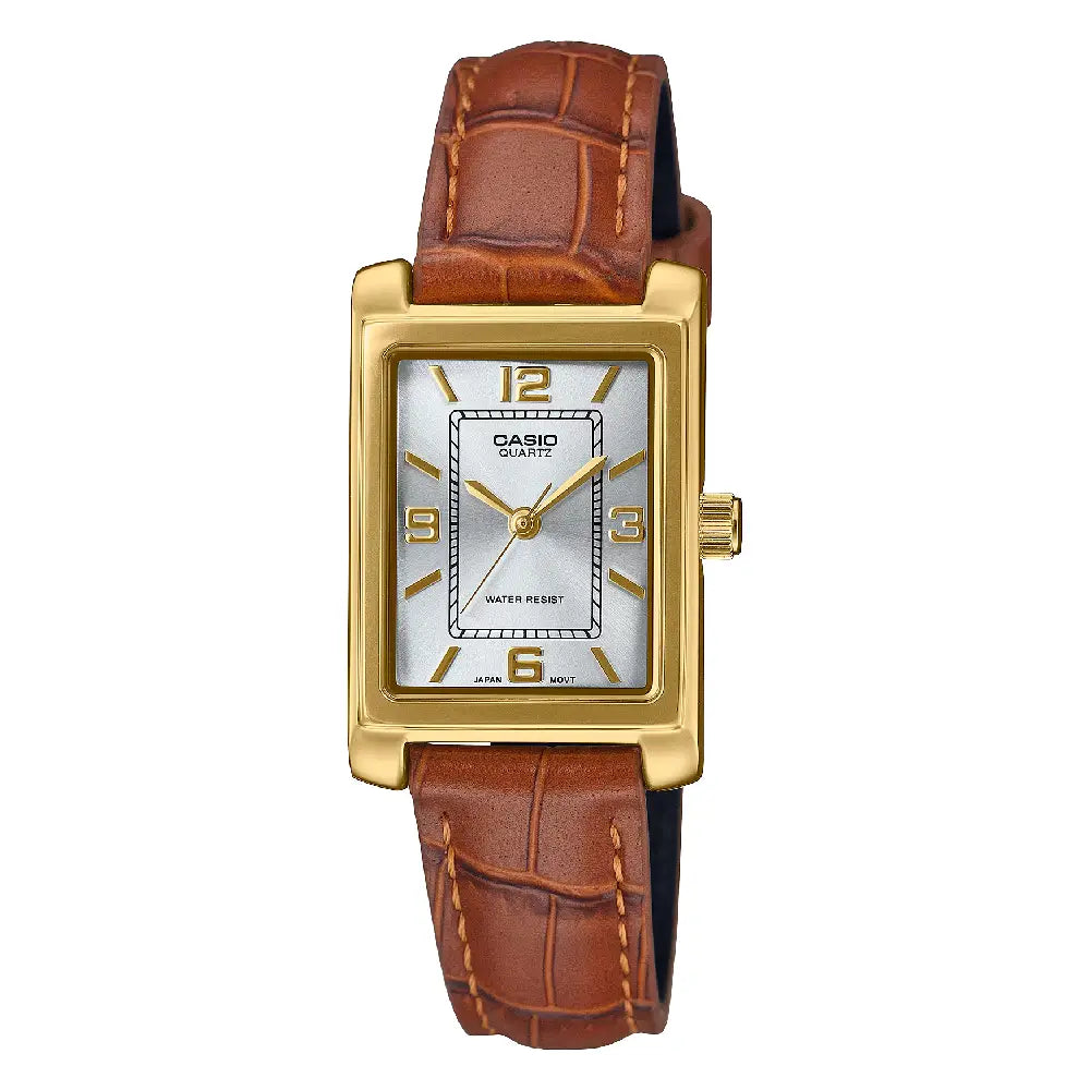 Casio Classic Analog LTP-1234GLL-7ADF Silver Dial 21mm Leather Strap Women's Watch