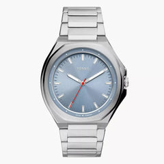 Fossil Evanston BQ2766 Solar-Powered Three-Hand Blue Dial & Stainless Steel Men's Watch