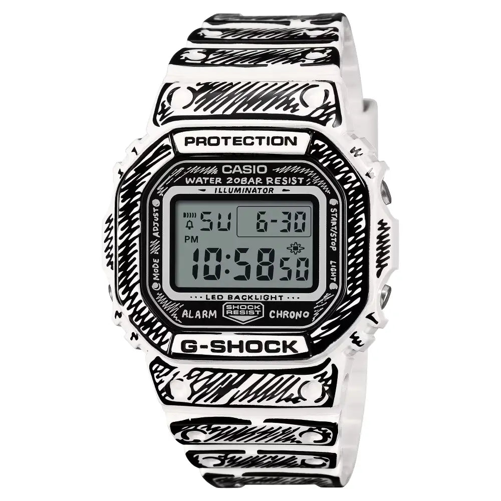 Casio G Shock DW 5600JV 7 Virtual Rainbow digital watch front view