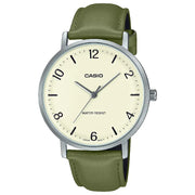 Casio Enticer Analog MTP-VT03L-7BDF Beige Dial Leather Strap Men's Watch
